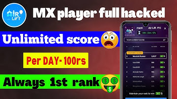 😱Mx Player game hack trick | Airlift game hack | MX player game hack | 2021 best self earning apps