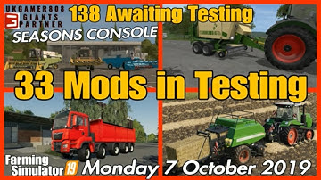 Mods in Testing list fs19 Seasons console is coming farming simulator 19