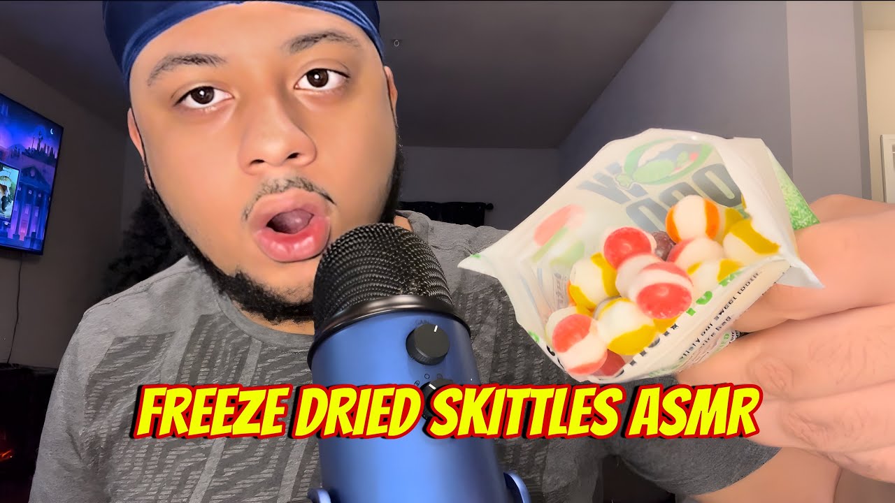 ASMR- Eating Freeze Dried Skittles (Whisper Ramble) - YouTube