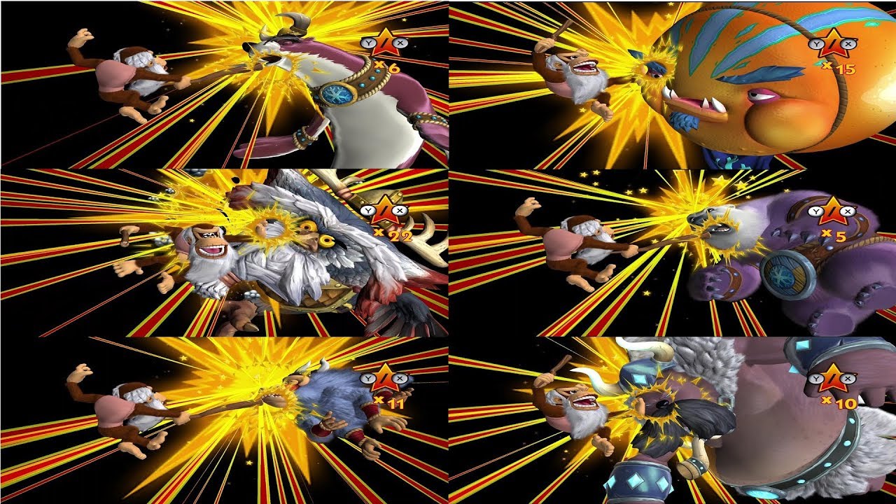 Cranky Kong vs the Snowmads Bosses