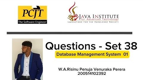 Question Set 38 | Database Management System | Java Institute