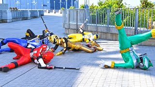 Sentai Go-onger Part 1/2: ALL fight and defeat compilation scenes | Engine Sentai Go-onger