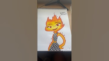 Drawing Ember From Elemental #drawing #coloring #tiktok shorts