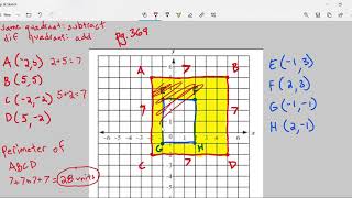 Area and Perimeter of Rectangles in the Coordinate Plane (6th Grade Into Math pg. 369)