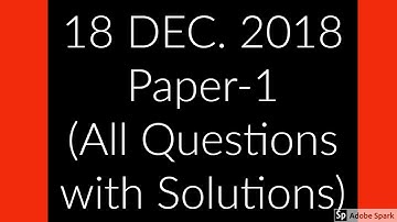 18 Dec. 2018 Paper-1 full solution by Be Prepare for UGC-NET
