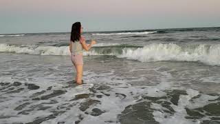 Playing in the waves in North Myrtle Beach