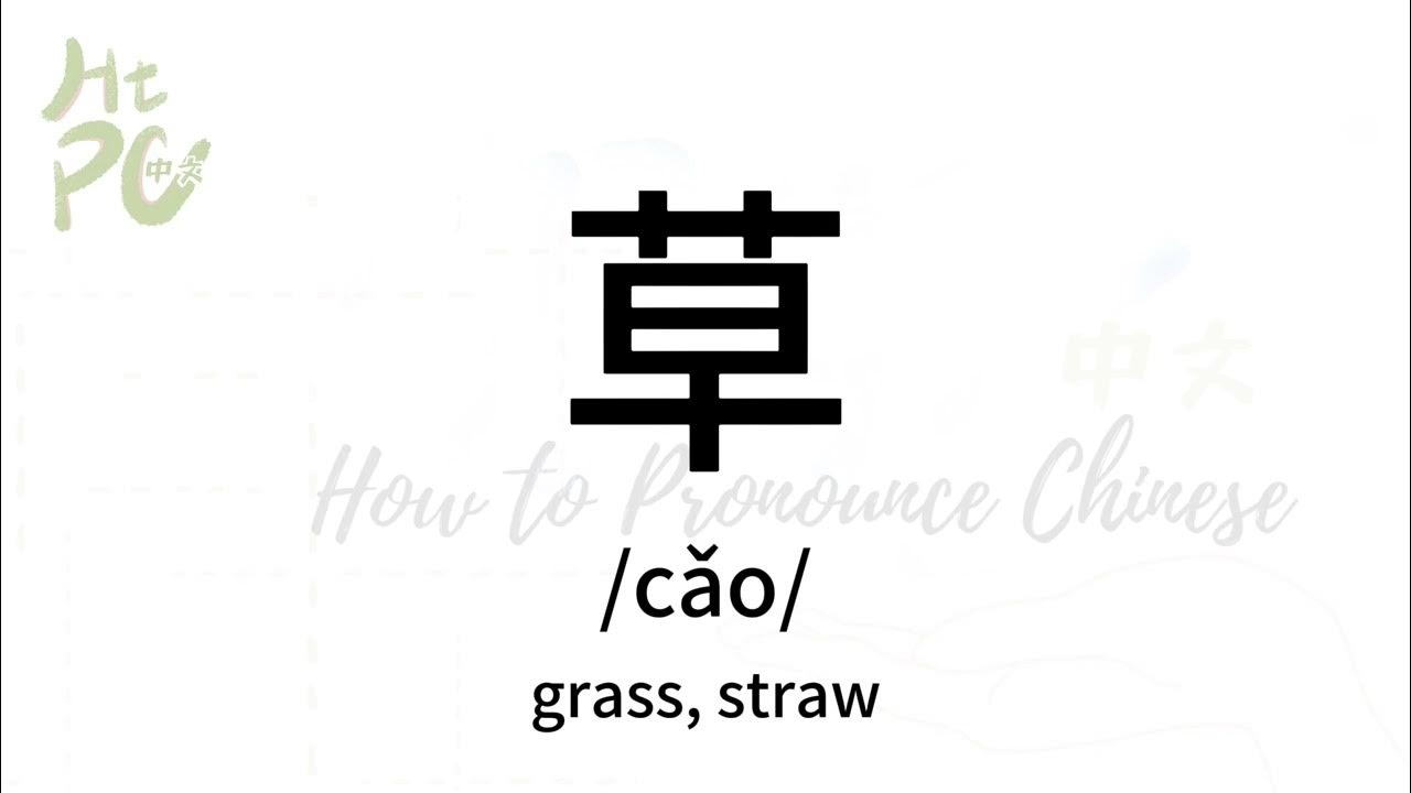 How to pronounce “grass, straw” in Chinese/ How to pronounce 草 YouTube