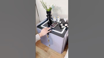 Smart Bedside Table | modern light & wireless charging fingerprint lock Bluetooth audio | #shorts