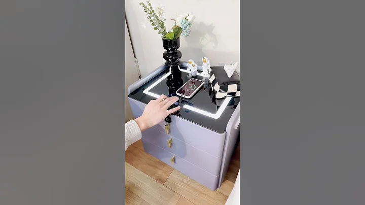 Smart Bedside Table | modern light & wireless charging fingerprint lock Bluetooth audio | #shorts