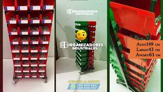 Estante Móvil Doble Cara 80 Cajas - Solución de Almacenamiento Industrial