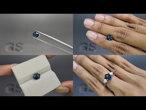 Unbehandelter saphir in Teal-farbe hexagon-schliff, 2,07 karat, Madagaskar Video  № 1