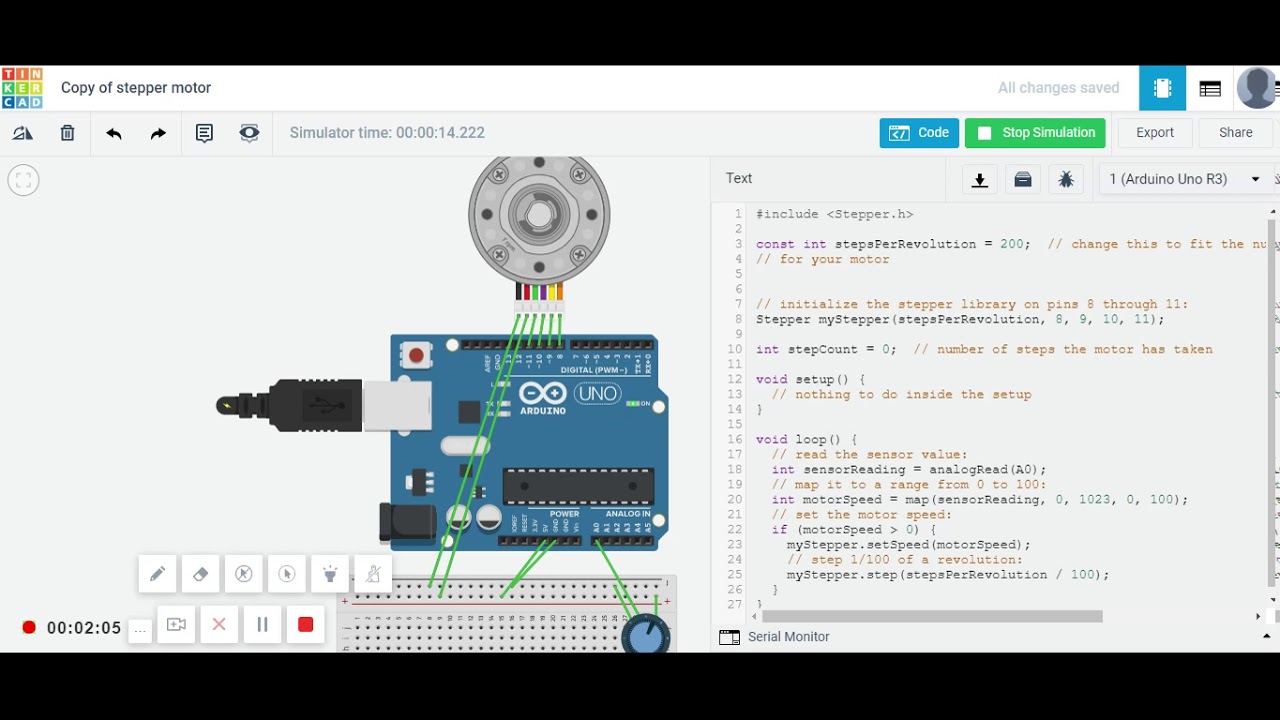 stepper tutorial arduino tinkercad in hindi - YouTube