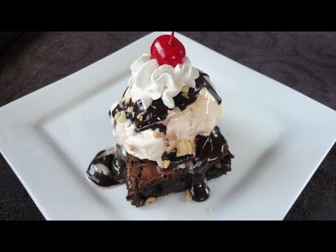 Brownie Sundae's with Homemade Hot Fudge Sauce