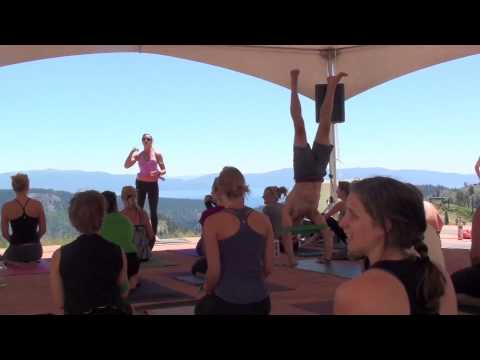 Krista Cahill inspiring yogis at 8000ft. Wanderlus...