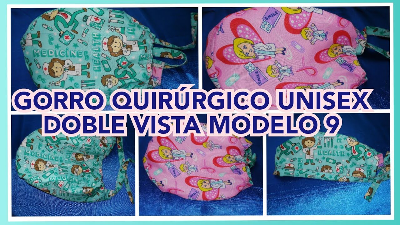 GORRO PARA CIRUJAN@, ENFERMER@, COCINER@.DOBLE VISTA.MODELO 9