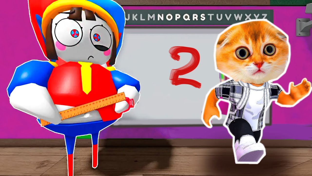 ПЕРСИК УБЕГАЕТ ОТ ПОМНИ В РОБЛОКС! ПОБЕГ ИЗ ШКОЛЫ В ROBLOX | POMNI AND JAX SCHOOL ESCAPE! (OBBY)