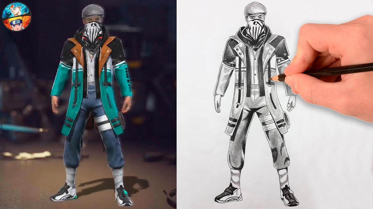 COMO DESENHAR COMBINAÇÕES DE ROUPA FREE FIRE SKINS 08 - DESENHANDO ...