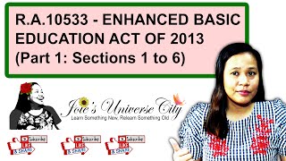 R.A. 10533-Enhanced Basic Education Act of 2013 (Part 1: Sections 1-6) | K-12 Curriculum