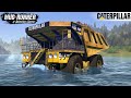 Spintires: MudRunner - CATERPILLAR Mining Dump Truck Driving Across The River