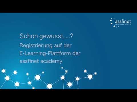 Registrierung auf der E-Learning-Plattform der assfinet academy