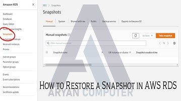 Amazon RDS backup and restore, Backup and restoring an Amazon RDS DB instance, Restore RDS Instance