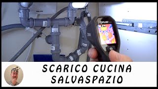 Scarico cucina salvaspazio. Recuperare spazio sotto al lavello. 