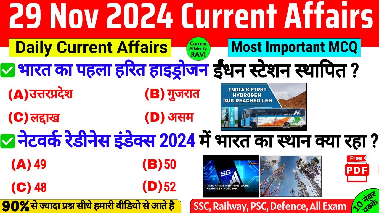 29 November 2024 Current Affairs | Current Affairs Today | SSC, NTPC ...