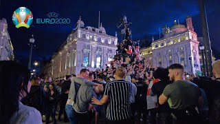 LONDON Walk ?? - England fans celebrating win, post EUFA EURO 2020 England v Ukraine match ??????️