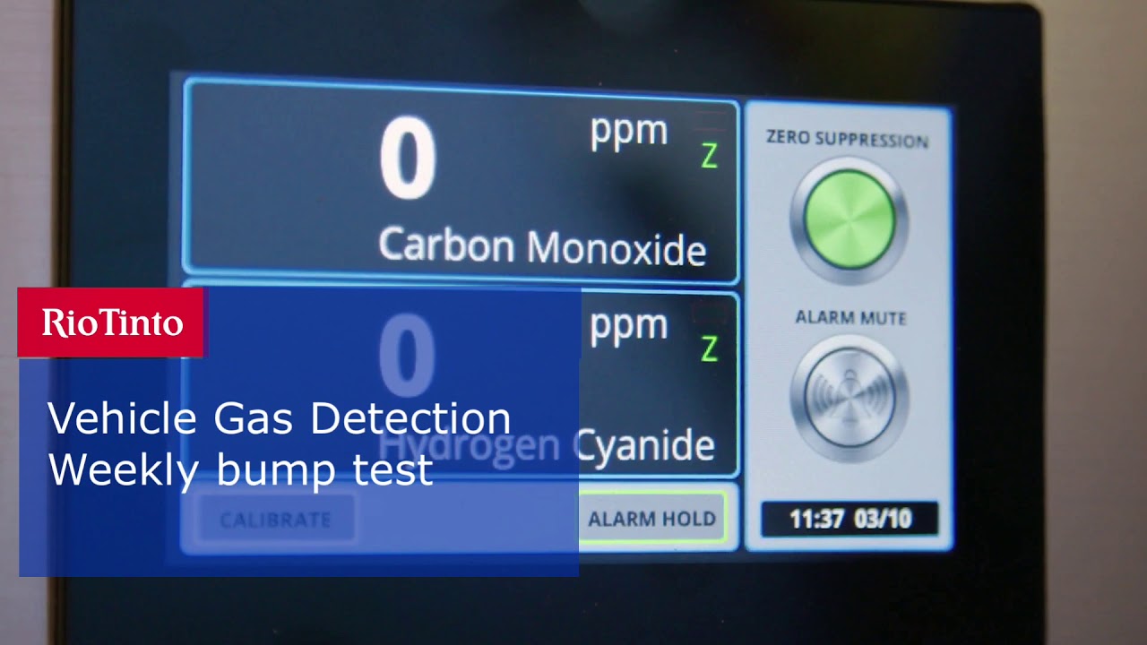 Vehicle gas detection - weekly bump test