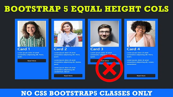 How To Create An Equal Height Bootstrap-5 Cols Using Bootstrap-5 classes only | Equal Height Cards