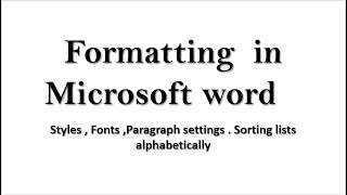 CA AFC4 IT Chapter 10 || Topic:FORMATTING Lecture 1