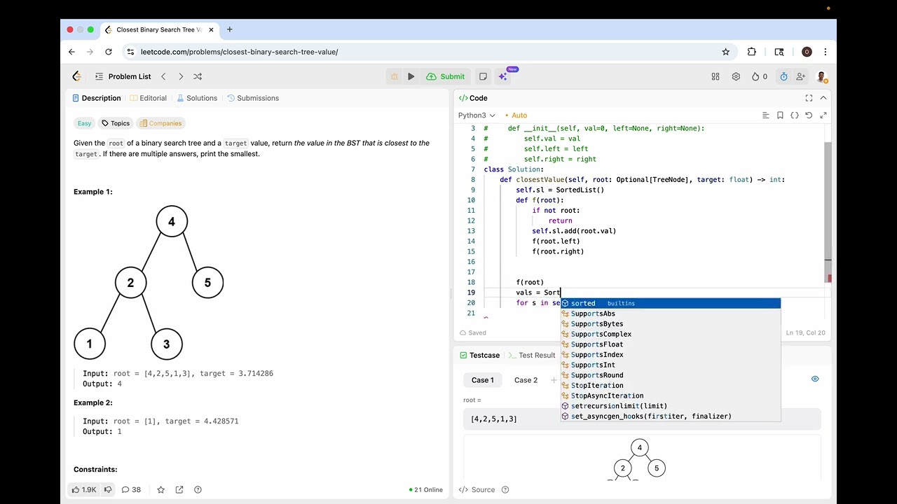 Closest Binary Search Tree Value