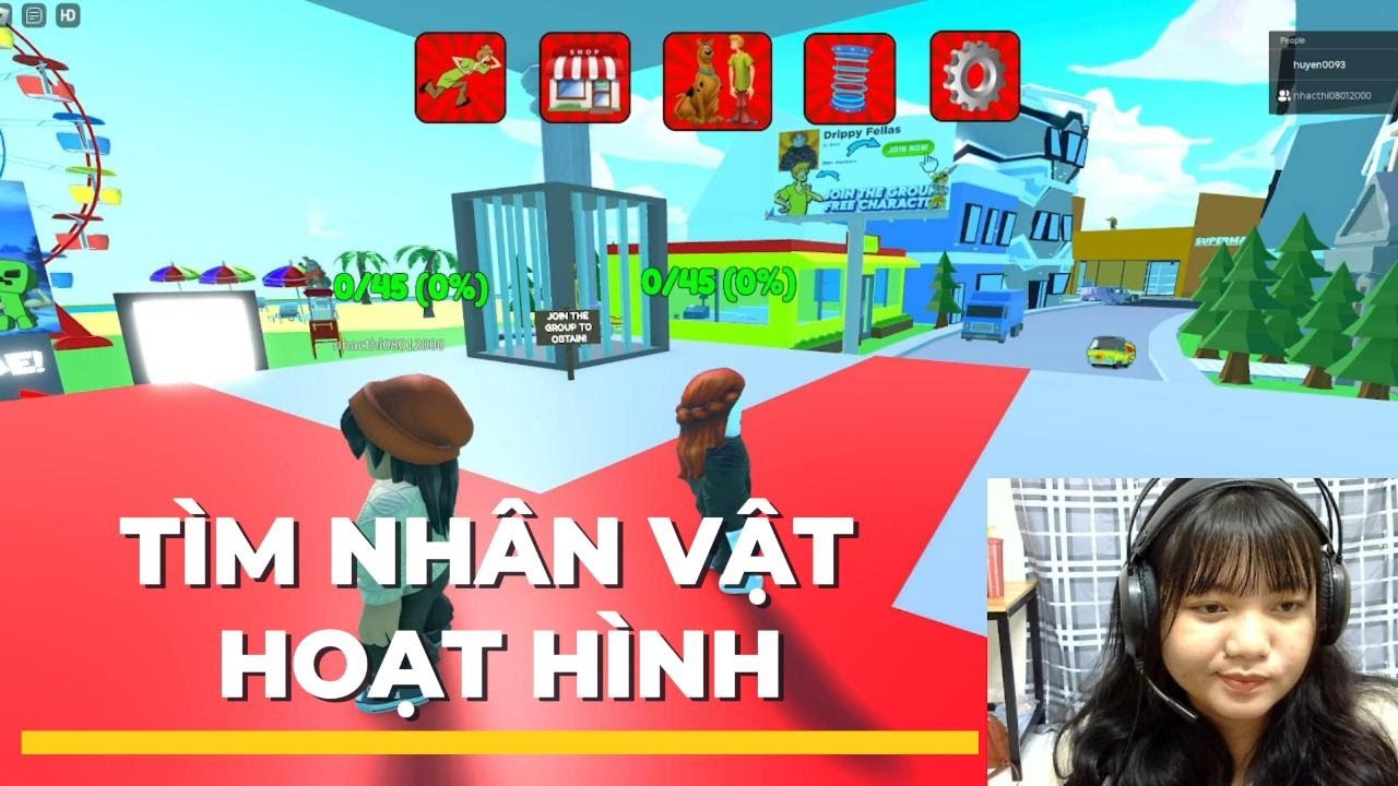 Outline Video TÌM KIẾM NHỮNG NHÂN VẬT HOẠT HÌNH TRONG ROBLOX