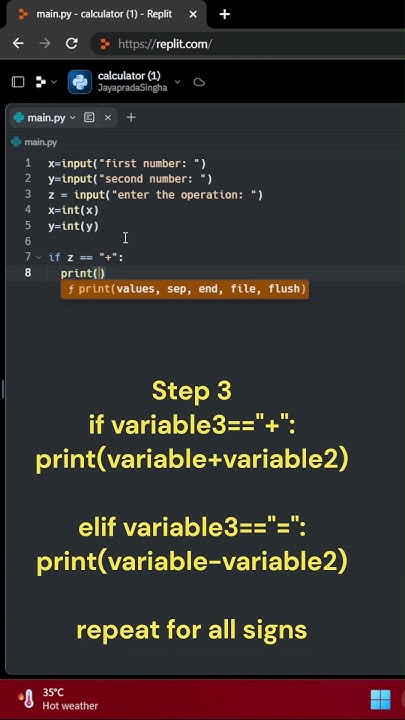 How to make a calculator from python easily. #shorts #coding #trending ...