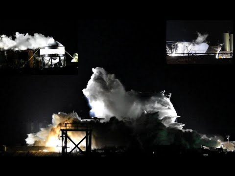 SpaceX Boca Chica - Starship Test Tank 2 Cryo Destructive Test