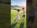 The flying glider in the blue sky / Anime edit
