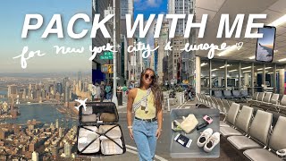 pack with me for a 3 week trip to nyc + europe ☎✨winter to spring, 333 method, carryon items