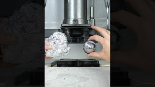 Mirror-Polished Japanese Foil Ball Crushed in Hydraulic Press