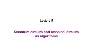 5: Quantum circuits and classical circuits as algorithms