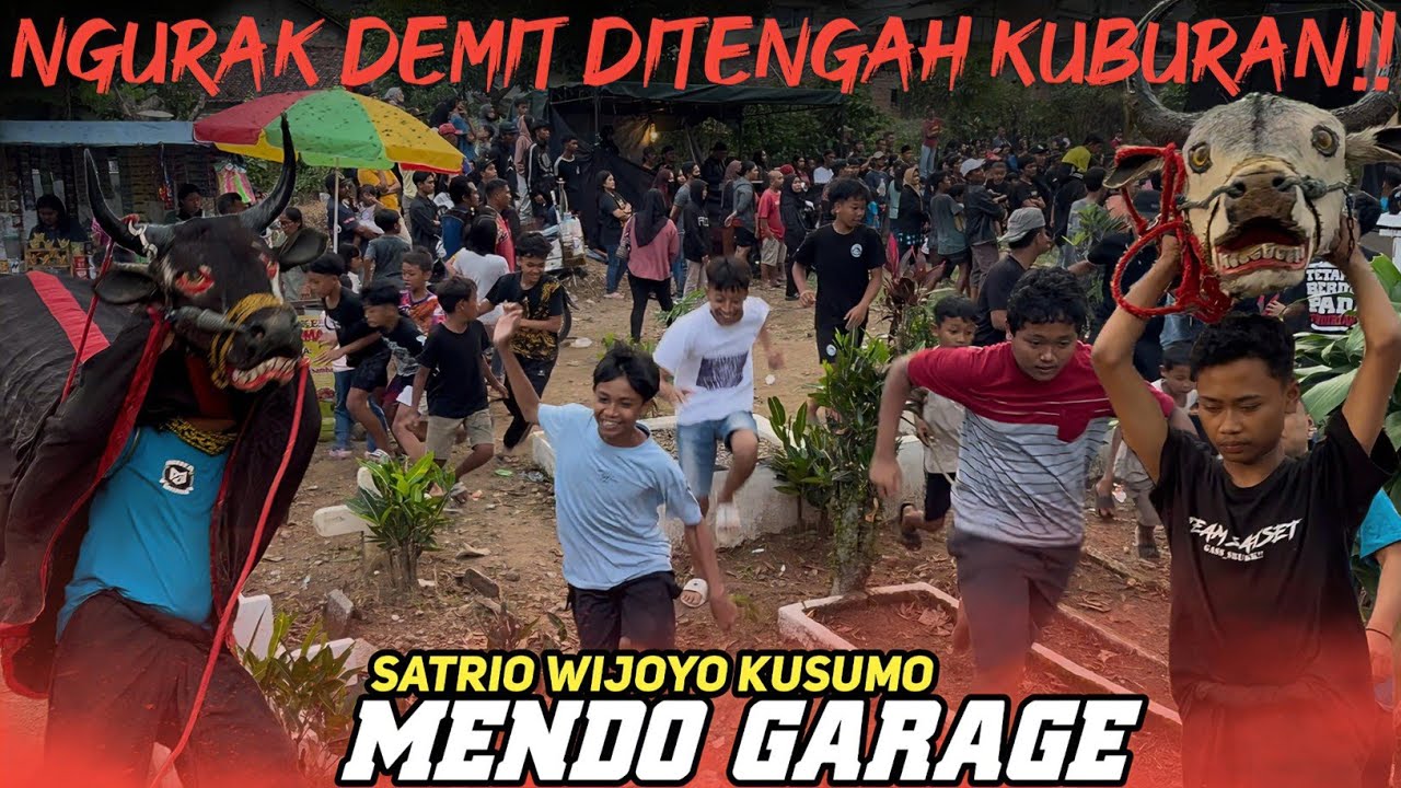 HOROR!! Bantengan MENDO GARAGE KALAP NGAMUK DI TENGAH KUBURAN!! arek arek sumpil full ngurak demit!!