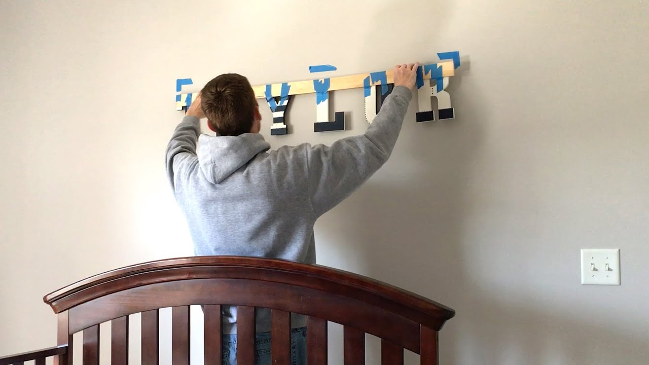How to Hang Wooden Letters with Hanging Strips 