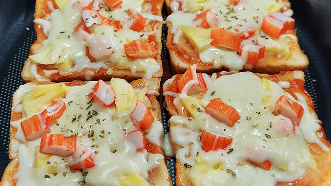 พิซซ่าขนมปังแผ่น ชีสยืด ทำง่าย อร่อยมาก ไม่ต้องใช้เตาอบ