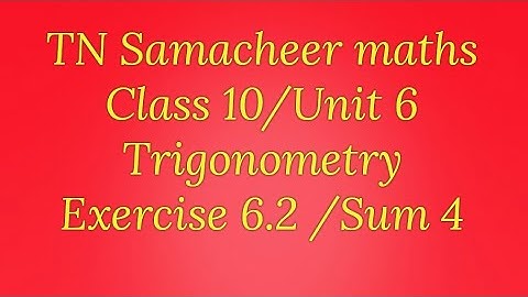 Sum 4 Exercise 6.2 Class 10 Heights and distances Unit 6 Samacheer maths Nithyaganesh Maths