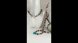 Transparent round Ghost phantom quartz Turquoise beads Necklace