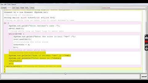 CRICKET RUNS USING MULTIPLE/NESTED DO-WHILE AND WHILE LOOP||JAVA CLASS by ASHISH