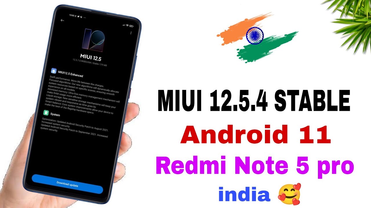 MIUI 12.5.4 stable update / Android 11 / Redmi Note 5 Pro / very smooth ...