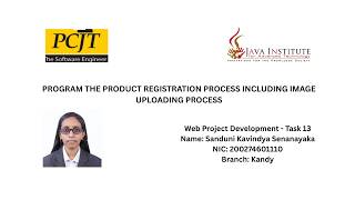 Program the product registration process including image uploading