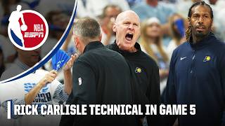 Rick Carlisle RESTRAINED after receiving technical foul early in Game 5 | NBA on ESPN