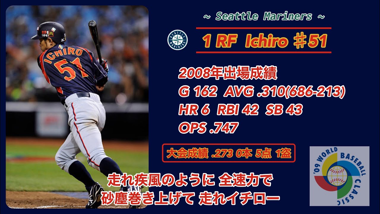 【侍ジャパン】2009年WBC日本代表 応援歌 1-9(ベストオーダー)