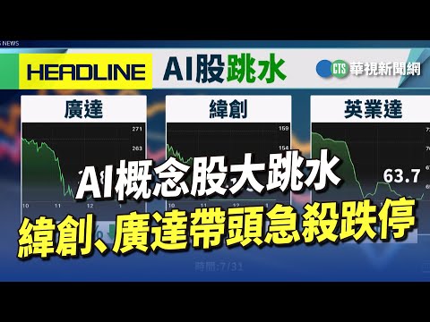 AI概念股大跳水 緯創、廣達帶頭急殺跌停｜華視新聞 20230731